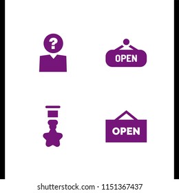 4 surprise icons in vector set. open, unknown and reward illustration for web and graphic design
