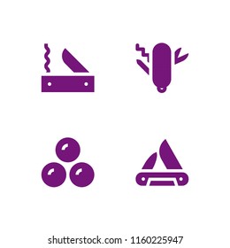 4 swiss icons in vector set. bonbon, swiss army knife and swiss army illustration for web and graphic design