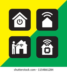 4 switch icons in vector set. smart home illustration for web and graphic design