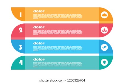 4 tab series infographic template