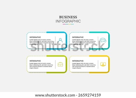 4 tabs infographic template design. business infographic concept for presentations, banner, workflow layout, process diagram, flow chart and how it work