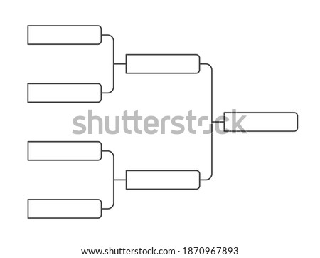 4 team tournament bracket championship template flat style design vector illustration isolated on white background. Championship bracket schedule for soccer, football, basketball, baseball or tennis.