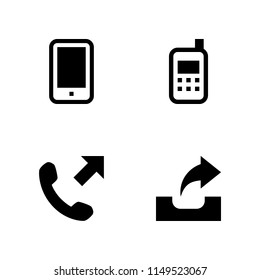 4 telephone icon set with cellphone, smartphone and telephone vector illustration for graphic design and web