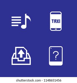 4 telephone icon set with outbox, smartphone and playlist vector illustration for graphic design and web