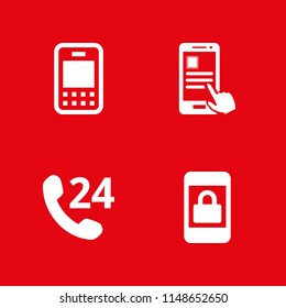 4 telephone icon set with smartphone, telephone and smartphone app vector illustration for graphic design and web