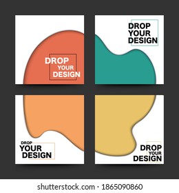 4 template abstract curve with many color. Vector illustration. EPS 10.