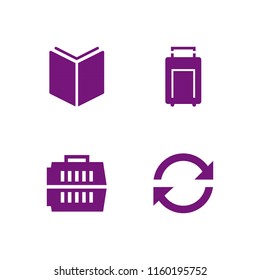 4 terminal icons in vector set. carrier, load, suitcase and reader illustration for web and graphic design