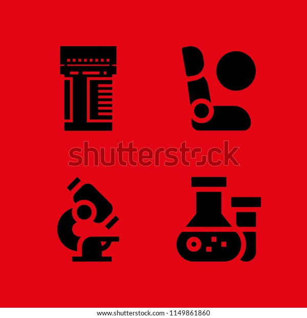4 test icons\
in vector set. pharmaceutical, scientific, airbag and lab\
illustration for web and graphic\
design
