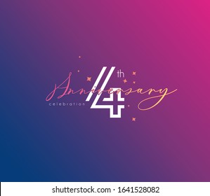 4 th Anniversary celebration logo, Icon template Vector.