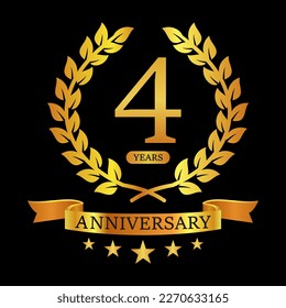4 th Anniversary logo template illustration. suitable for you