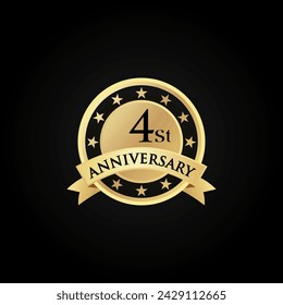 4 th Anniversary logo template illustration. suitable for you