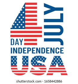 4 Th July Happy Independence Day USA...Independence Day T Shirt Design