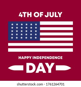4 th of July happy independence day typography with vector social media post design template. 