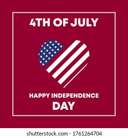 4 th of July happy independence day typography with vector social media post design template. 