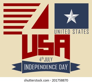  4 th of July, Happy independence day United States, illustration vector design.