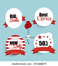 4 th of July. Happy independence day Sale Coupon, voucher, tag. Vector Illustration.