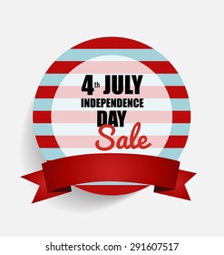 4 th of July. Happy independence day Sale Coupon, voucher, tag. Vector Illustration.