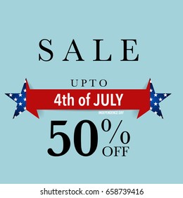 4 th of July. Happy independence day Sale Coupon, voucher, tag. Vector Illustration.