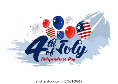 4 th july, Happy United States independence day, vector lllustration. Suitable for greeting card, poster and banner.