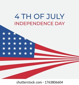4 th of July independence day social media post with American flag vector. 