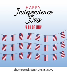 4. der Feierlichkeiten zum Tag der Unabhängigkeit. US-Feierlichkeiten Banner-Vorlage.
