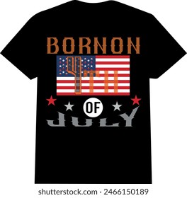 4 Th of July | independence day |USA flag star  and effect T Shirt for USA boys and girls