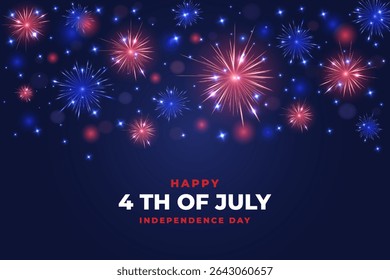 4 th of july independence day. United States Independence day. Red blue fireworks background