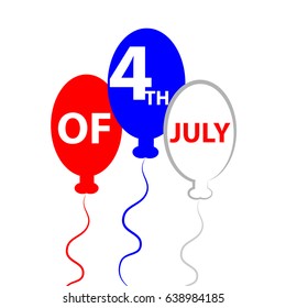 4 th of july symbol isolated on white background. Vector illustration.