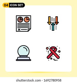 4 Flat Colors and Editable Symbols of contract, Thematic Vektorillustration Filledline; herunterladen; Papier; nach unten; Dekoration Bearbeitbare Design-Elemente für Vektorillustrationen