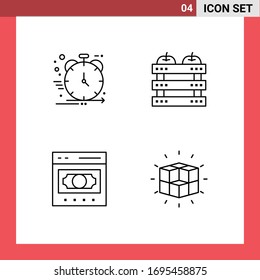 4 Thematic Vector Filledline Flat Colors and Editable Symbols of product; holiday; development; crate; ecommerce Editable Vector Design Elements