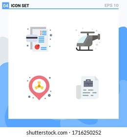 4 Thematic Vector Flat Icons and Editable Symbols of business; gas; debit; fast; pollution Editable Vector Design Elements