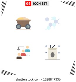 4 Iconos planos vectoriales temáticos y símbolos editables del carro; empleado; bangladesh; ciencia; elementos de diseño de vectores editables de promoción