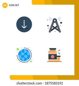 4 Iconos planos vectoriales temáticos y símbolos editables de círculo; plan; señal; wifi; elementos de diseño de vectores editables para la construcción de carrocería