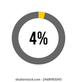 4% 3 Prozent Diagrammmeter von Ready-to-Use für Webdesign, Benutzeroberfläche oder Infografik - 