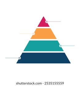 4 tier pyramid chart vector concepts vector design isolated background