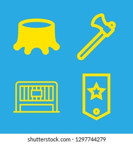 4 timber icons with axe and chevron in this set