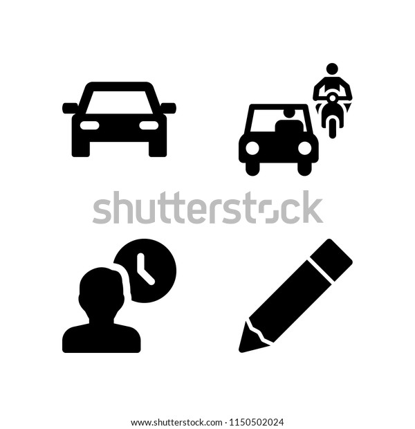 4 time icons in vector set. clock,\
traffic and edit illustration for web and graphic\
design