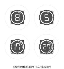 4 Time, Time modern icons on round shapes, vector illustration, eps10, trendy icon set.