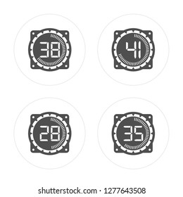 4 Time, Time modern icons on round shapes, vector illustration, eps10, trendy icon set.