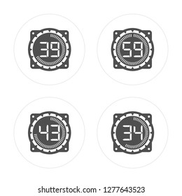 4 Time, Time modern icons on round shapes, vector illustration, eps10, trendy icon set.