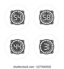 4 Time, Time modern icons on round shapes, vector illustration, eps10, trendy icon set.