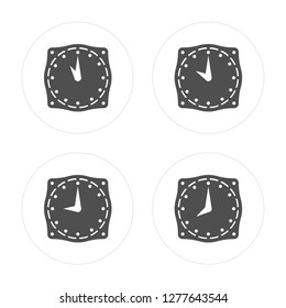 4 Time, Time modern icons on round shapes, vector illustration, eps10, trendy icon set.