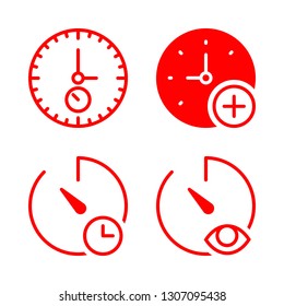 4 timepiece icons with stopwatch in this set