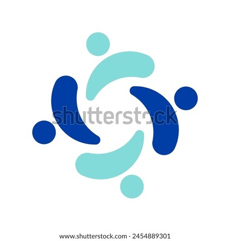 4 togetherness union logo vector