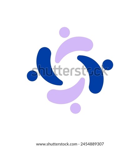 4 togetherness union logo vector