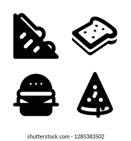 4 tomato icons with pizza and burger in this set