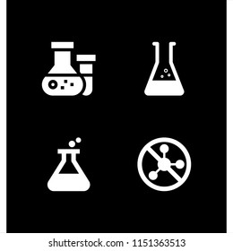 4 toxic icons in vector set. flask, beaker and pesticide illustration for web and graphic design
