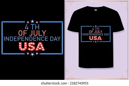 4 tph of July is USA Independence Day. T-shirt design 