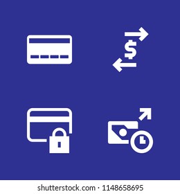 4 transaction icon set with credit card and transaction vector illustration for graphic design and web