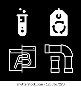 4 tube icons with label and testing in this set
